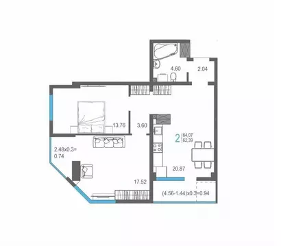 2-к кв. Крым, Ялта ул. Кирова, 155Ак1 (64.07 м)