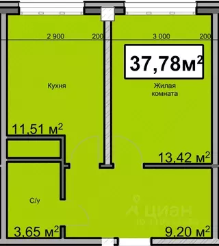 1-к кв. Ставропольский край, Ессентуки ул. Благодатная, 22к3 (37.78 м)