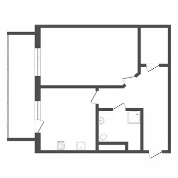 1-комнатная квартира: Тюмень, улица Домостроителей, 34 (43.6 м)