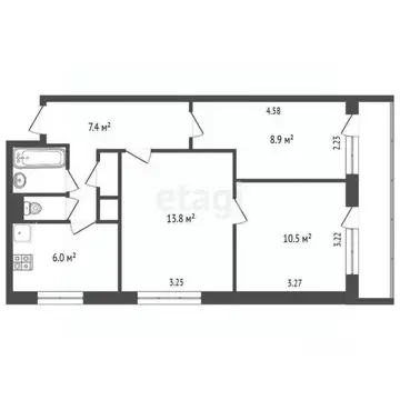 3-к кв. Москва Матвеевская ул., 10К5 (56.0 м)