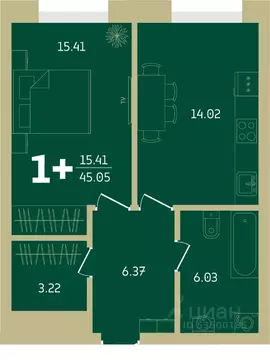 1-к кв. Башкортостан, Уфа Революционная ул., 39/4 (45.05 м)