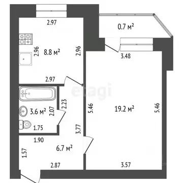 1-к кв. Мордовия, Саранск ул. Павлика Морозова, 7к1 (38.3 м)