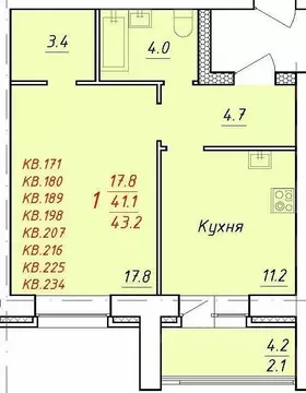 1-к кв. Алтайский край, Новоалтайск Индустриальная ул., 18А (43.2 м)