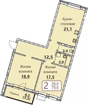 2-к кв. Чувашия, Чебоксары ул. Герцена, поз3 (79.6 м)