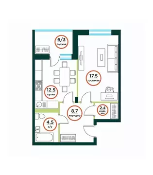 1-к кв. Красноярский край, Красноярск городской округ, пос. Солонцы ...