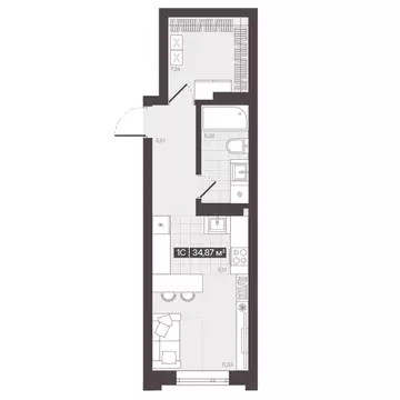 1-к кв. Кемеровская область, Кемерово 6/2 мкр, Моне жилой комплекс ...