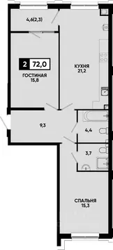 2-к кв. Ставропольский край, Кисловодск Моя Легенда жилой комплекс ...