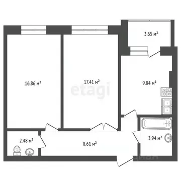 2-к кв. Калужская область, Калуга ул. Изумрудная, 10 (60.99 м)