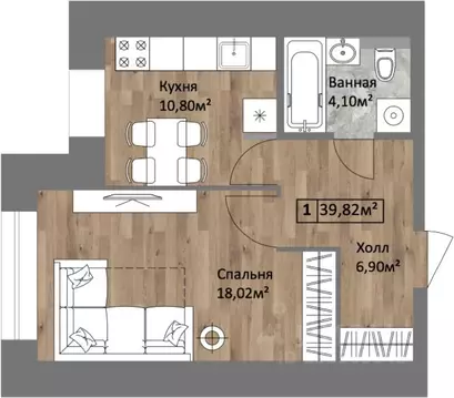 1-к кв. Ярославская область, Ярославль ул. Старая Костромская, 6 (39.6 ...