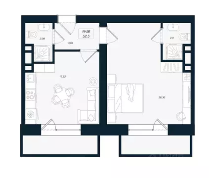 2-к кв. Ленинградская область, Выборгский район, Рощино пгт ул. ...