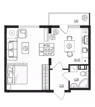 1-к кв. Ленинградская область, Гатчинский муниципальный округ, д. ...