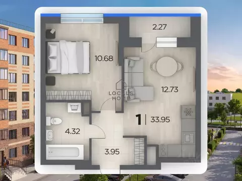1-к кв. Рязанская область, Рязанский муниципальный округ, с. Дядьково ...