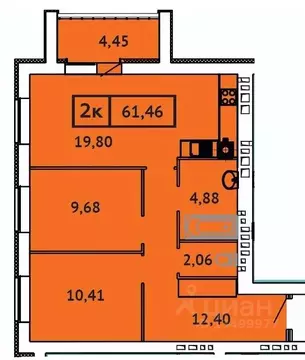 2-к кв. Ивановская область, Иваново Кооперативная ул., 14 (61.46 м)