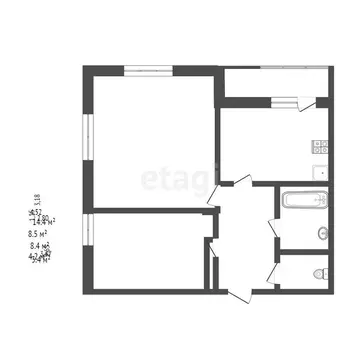 2-комнатная квартира: Омск, бульвар М.М. Кузьмина, 11 (53 м)