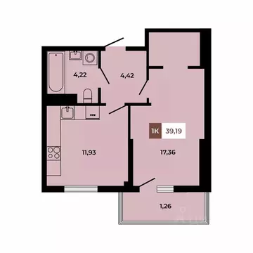 1-к кв. Ростовская область, Аксайский район, Щепкинское с/пос, пос. ...