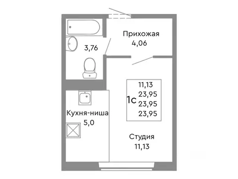 Студия Челябинская область, Челябинск ул. Танкистов, 175 (23.95 м)