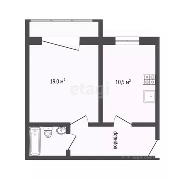 1-к кв. Воронежская область, Воронеж Лесной пер., 18А (46.6 м)
