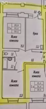 2-комнатная квартира: Чебоксары, улица Короленко, 4к1 (59.4 м)