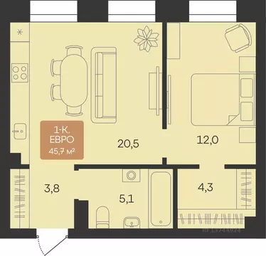1-к кв. Ямало-Ненецкий АО, Новый Уренгой Созидателей мкр, Атмосфера. ...