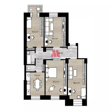 4-к кв. Ярославская область, Ярославль Красноперекопская ул., 19 ...