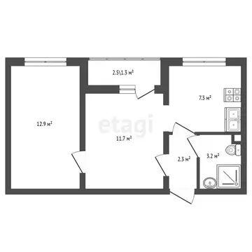 2-комнатная квартира: Санкт-Петербург, Чарушинская улица, 22к1 (37.4 ...